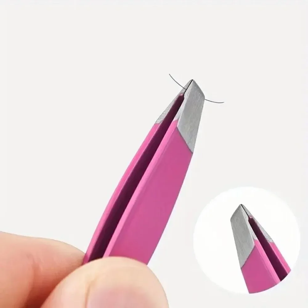 2 Pack of Precise Tweezers Pink & Blue in 2 Different Sizes Regular & Travel